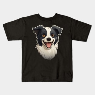 Cute Border Collie Dogs Funny Border Collie Kids T-Shirt